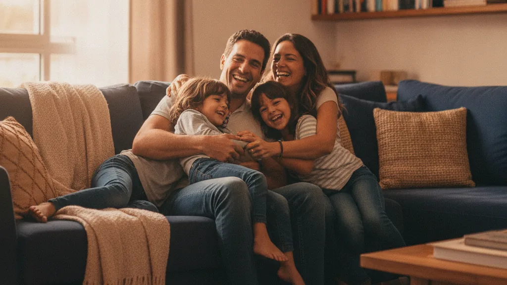 Imagem editorial sobre conexão: tempo qualidade familia