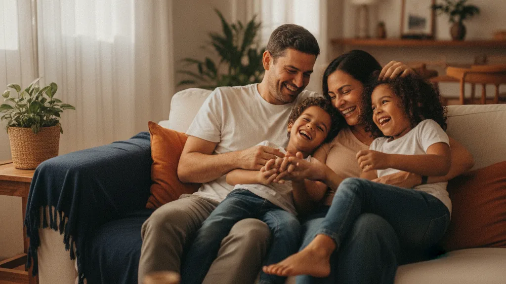 Imagem editorial sobre conexão: tempo qualidade familia