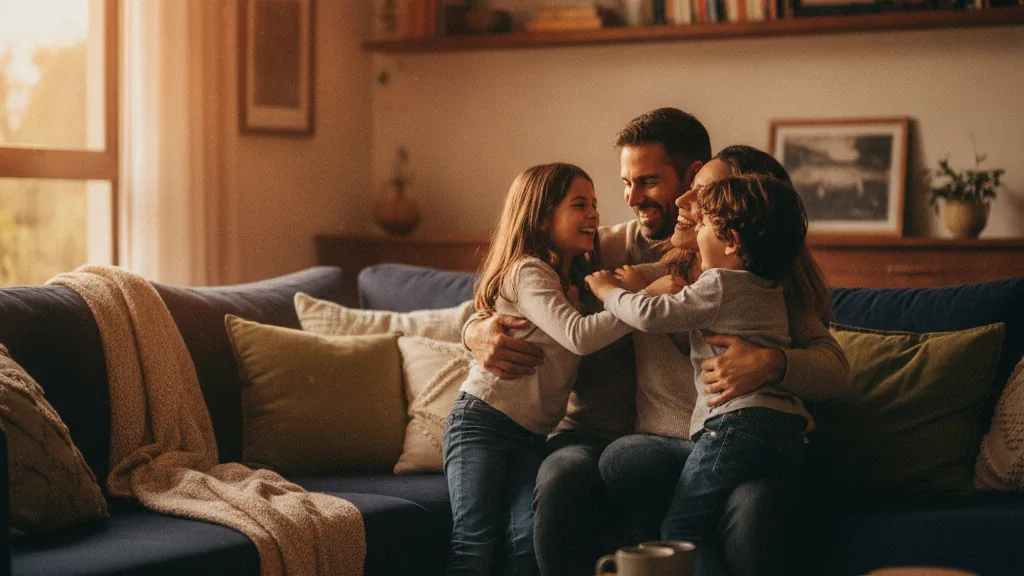 Imagem editorial sobre conexão: tempo qualidade familia