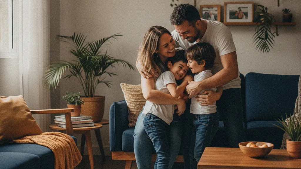 Imagem editorial sobre conexão: tempo qualidade familia