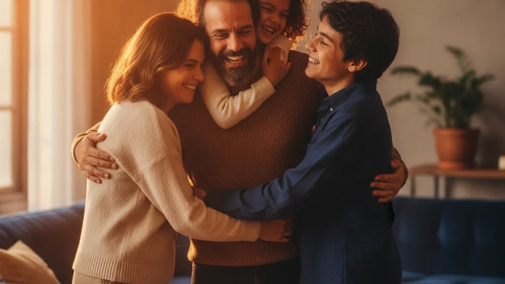 Imagem editorial sobre conexão: tempo qualidade familia