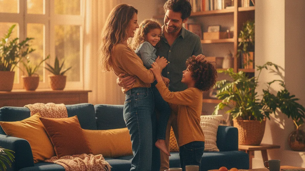 Imagem editorial sobre conexão: tempo qualidade familia