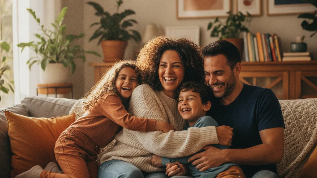 Imagem editorial sobre conexão: tempo qualidade familia