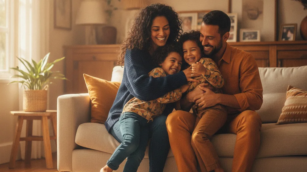 Imagem editorial sobre conexão: tempo qualidade familia