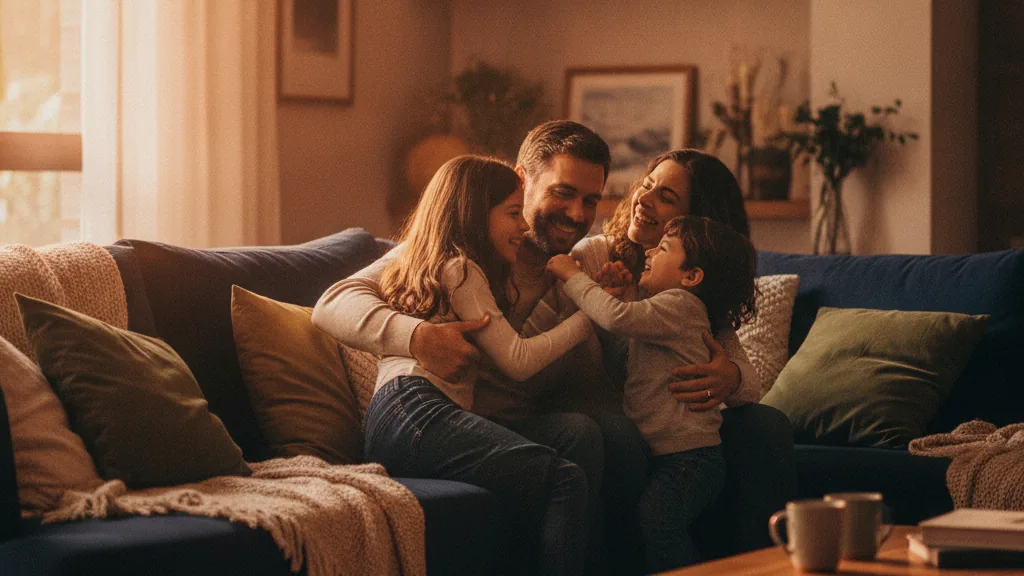 Imagem editorial sobre conexão: tempo qualidade familia