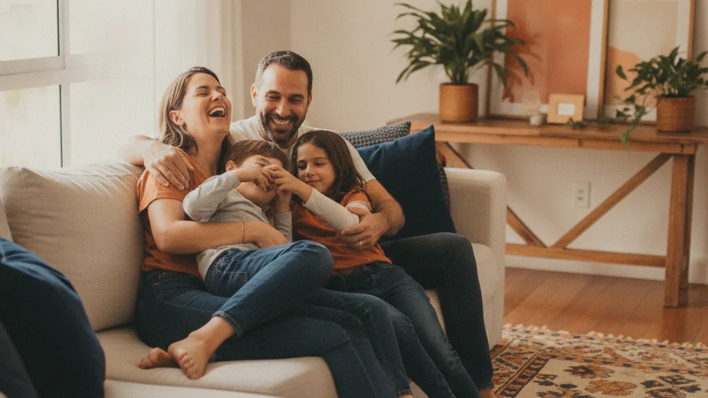 Imagem editorial sobre conexão: tempo qualidade familia
